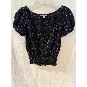 American Eagle Dark Floral Top Women's Size Small
